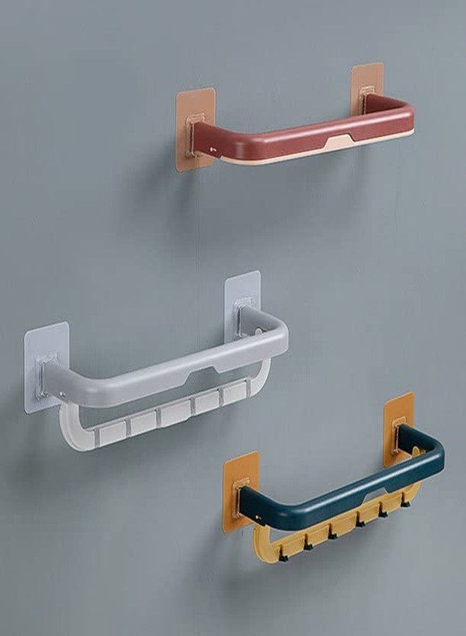 CLOUDTAIL CHOICE Towel Rail Rack Holder Wall Mounted Punch-free Double Layer Bathroom Self-adhesive Hanging Hanger Shelf Bathroom Home Organizer (2 piece) - Image 5